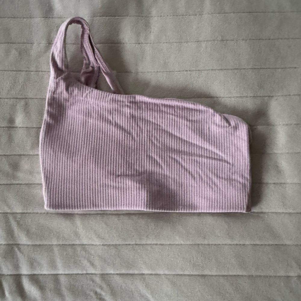 lululemon athletica One-Shoulder Ribbed Sports Bra - Light Pink